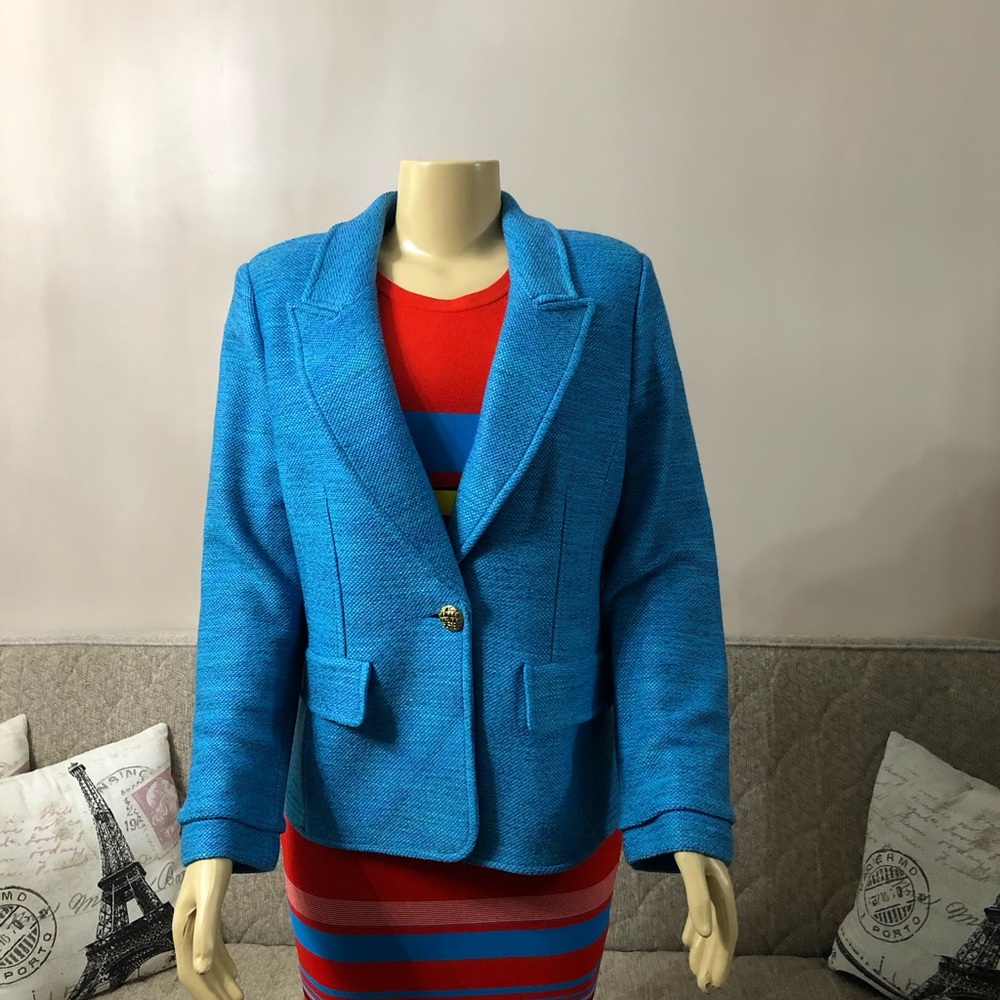 🌺New St. John Turquoise Multi Jacket size 12